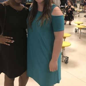 Asymmetrical blue dress